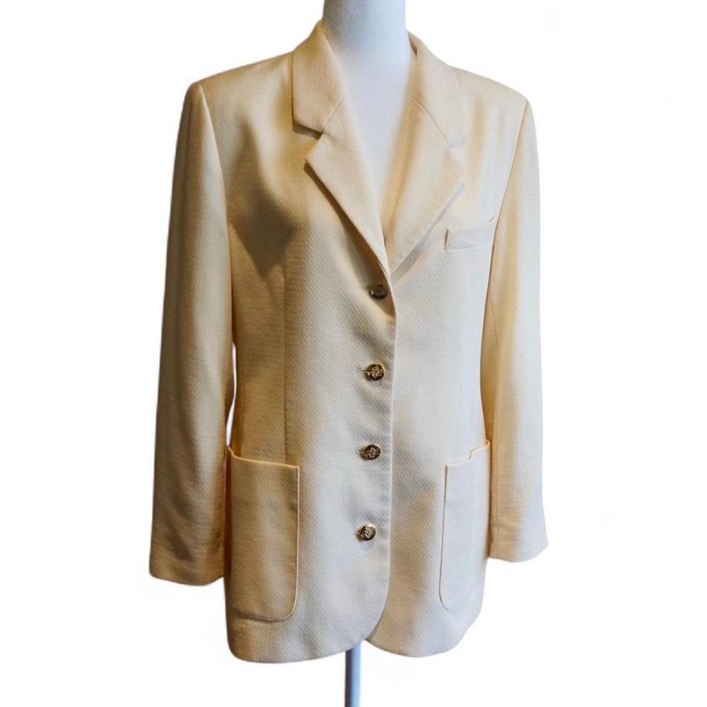 💚 VINTAGE VIA CONDOTTI Cream Wool Blazer Jacket (10)